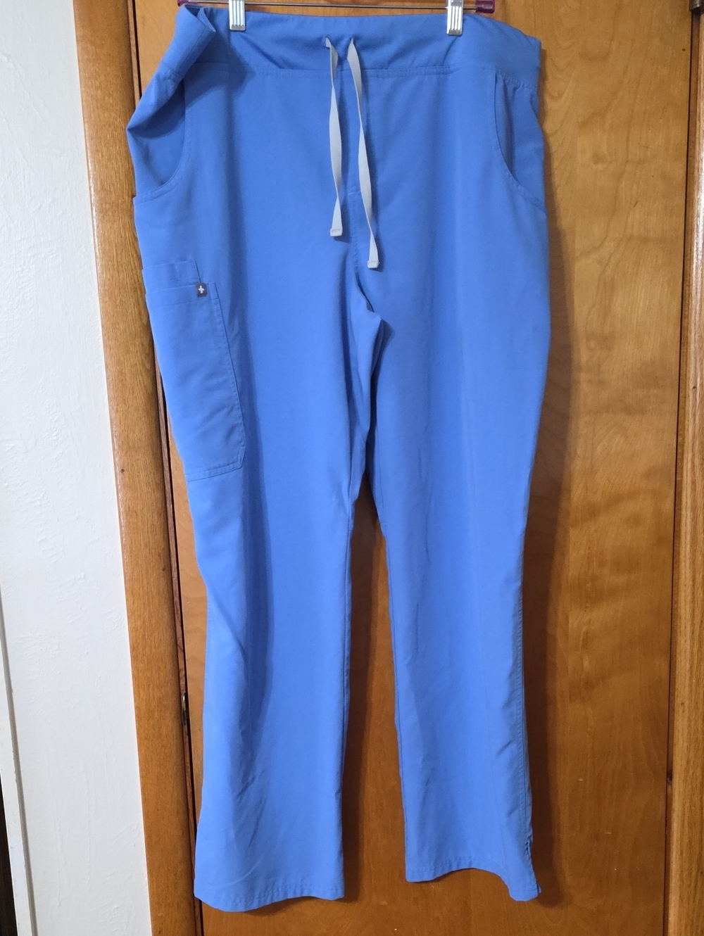 FIGS Womens Periwinkle Drawstring Cargo Scrub Pants